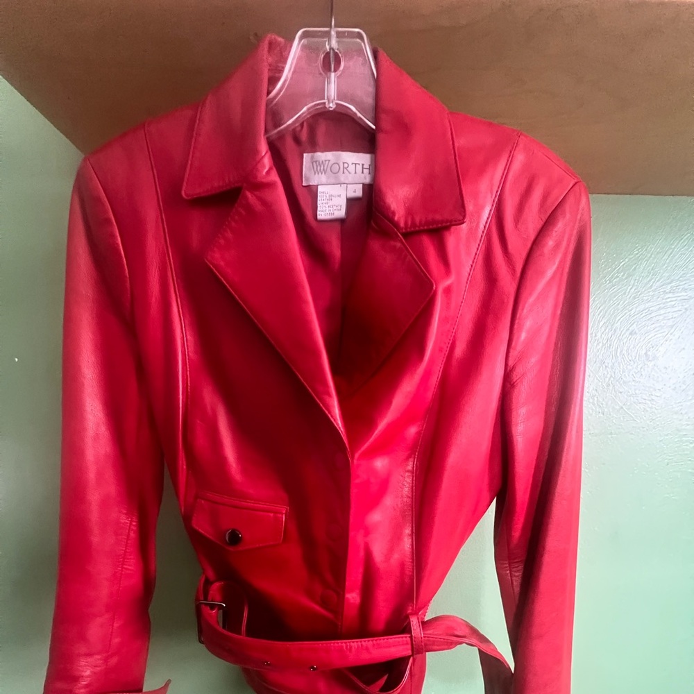Vintage red leather jacket